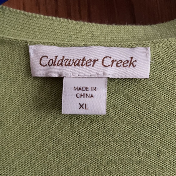 Coldwater Creek lime xl short sleeve cardigan. - Picture 2 of 6